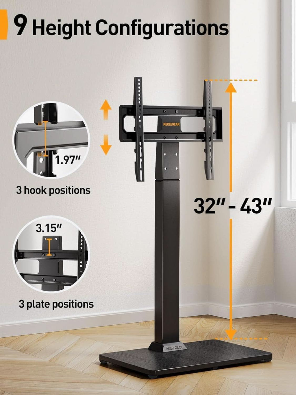 Floor TV Stand With Universal Heavy Duty Mount Seventy Inch TV
