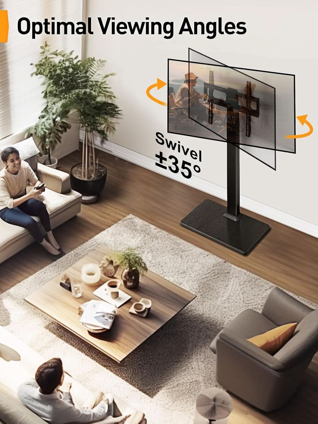Floor TV Stand With Universal Heavy Duty Mount Seventy Inch TV